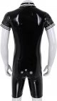 Men's Shiny Patent Leather Jacket Casual Slim Fit Leather Tank Top T-Shirts